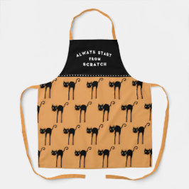 Delantal Funny Halloween Black Cat Apron