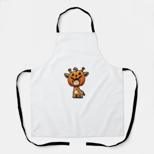 Delantal Funny Halloween Calabaza Giraffe Gorra del Casco d