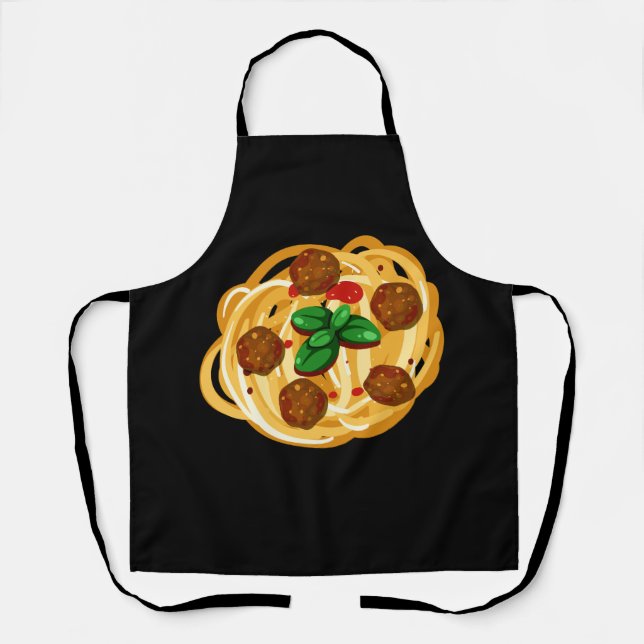 Delantal Funny Halloween Costueen Food Spaghetti Meatball S (Anverso)