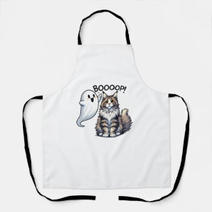 Delantal Funny Halloween Ghost Maine Coon Cat Boop Easy Laz