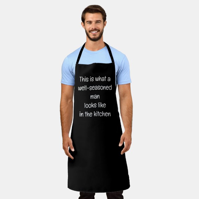 Delantal Funny 'hombre bien fundamentado' Chef BBQ Hombres  (Gastado)