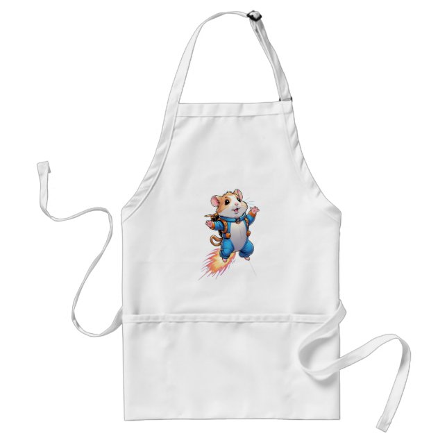 Delantal Funny Jetpack Hamster Apron | Cartoon Animal (Frente)