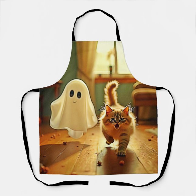 Delantal Funny Kitten Spooky Friend (Anverso)