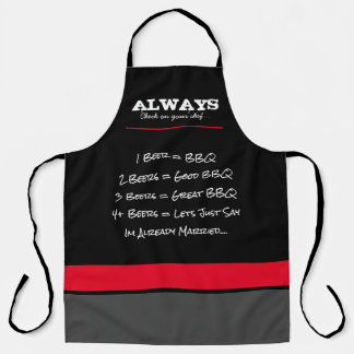 Delantal Funny Mens Apron - Negro y rojo