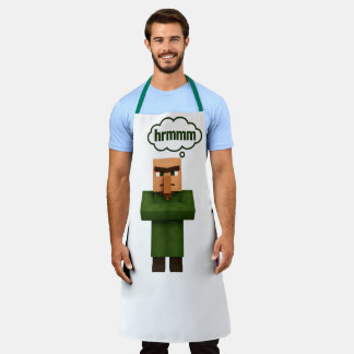 Delantal Funny Minecraft Villager Apron - Pixel Art "Hrmmm"
