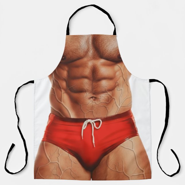 Delantal Funny Muscle Man Apron — Novelty Kitchen Apron for (Anverso)