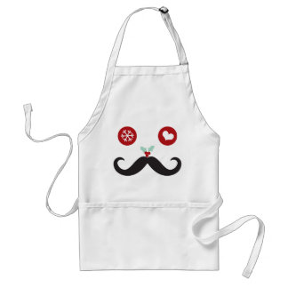 Delantal Funny Mustache se enfrenta a vacaciones de Navidad