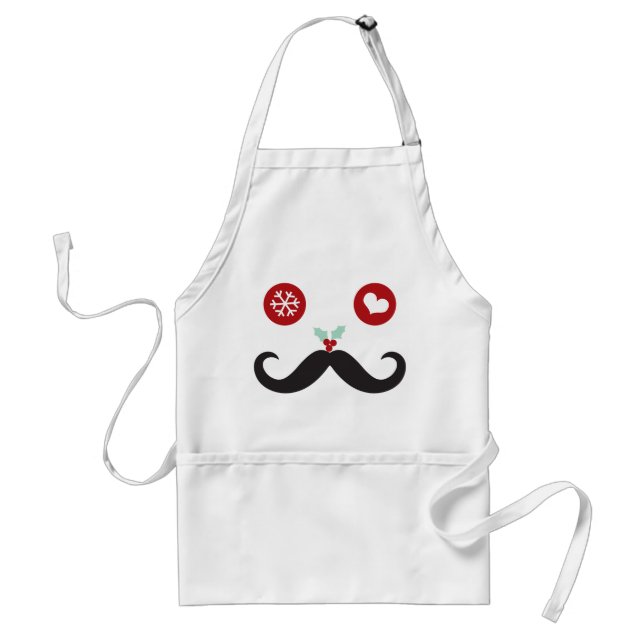 Delantal Funny Mustache se enfrenta a vacaciones de Navidad (Frente)