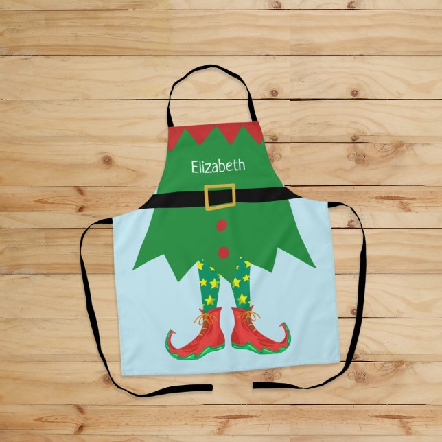 Delantal Funny Navidades de regalos Elf Santa en vacaciones (Subido por el creador)