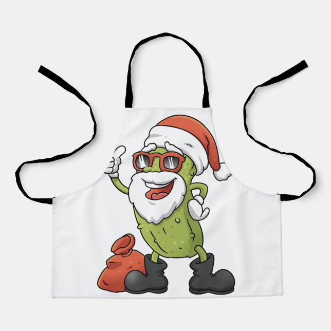 Delantal Funny Pickle Santa Claus Christmas Cartoon Holiday (Anverso)