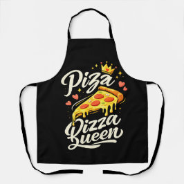 Delantal Funny Pizza Queen Cooking Apron for Women Cute Gif