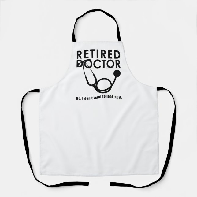 Delantal Funny Retirando Médica Stethoscope Retirado Médico (Anverso)