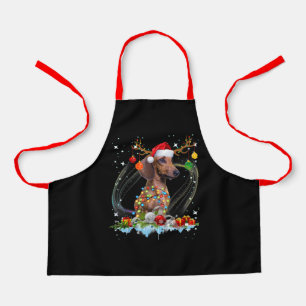 Delantal Funny Santa Dachshund Reindeer Light Navidades