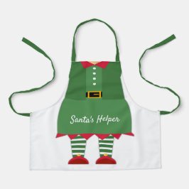Delantal Funny Santa's Helper Elf Green Red Navidades