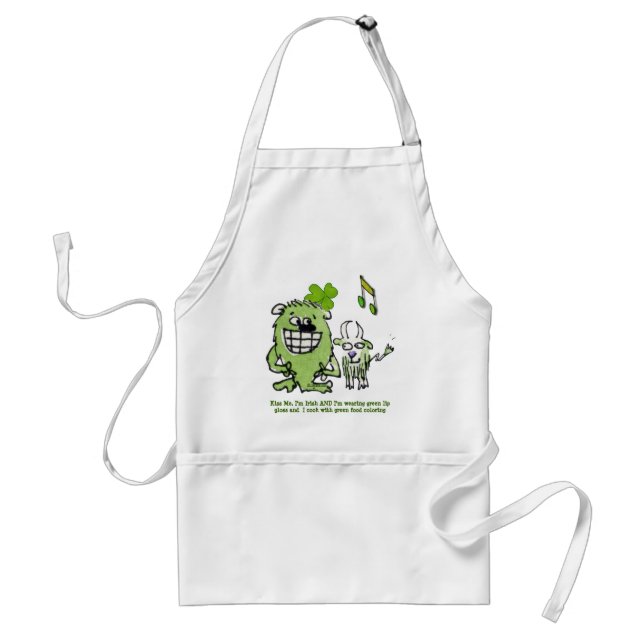 Delantal Funny St. Patricks Day Monsters Personalizado Apro (Frente)