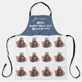 Delantal Funny Super Hero Cat Imprimir en todo el mundo