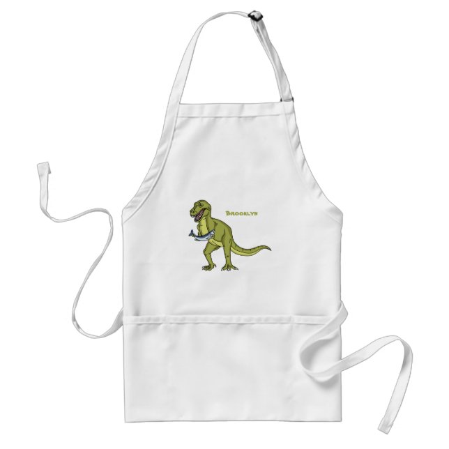Delantal Funny T rex dinosaur ilustracion (Frente)