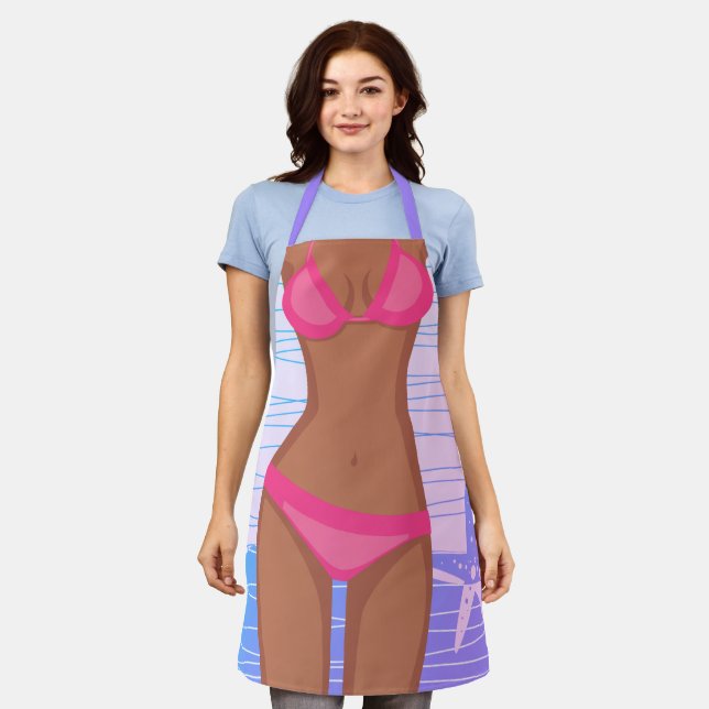 Delantal Funny Tan Pink Bikini Chica (Gastado)