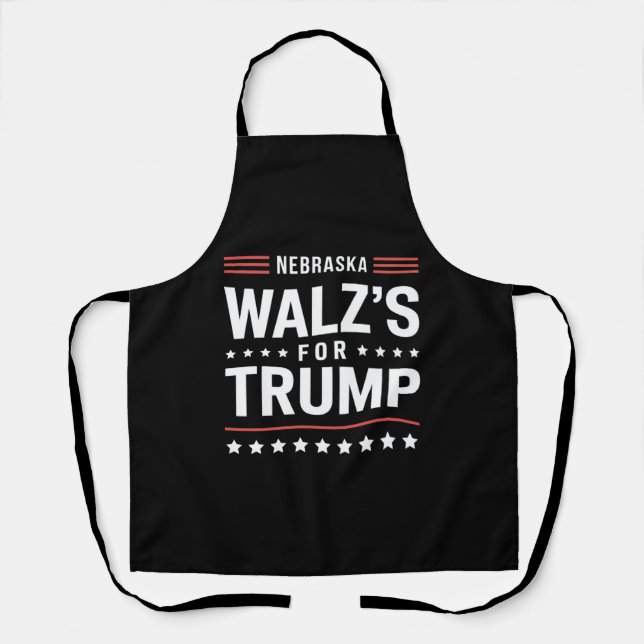 Delantal Funny Trump Vance Walz para Trump Nebraska (Anverso)