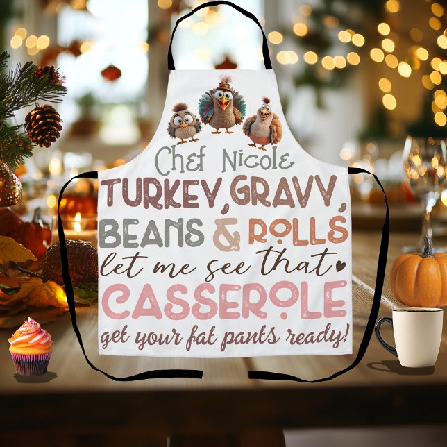Delantal Funny Turkeys Thankding Dinner Chef (Subido por el creador)