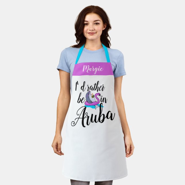 Delantal Funny Vacay Más Bien Estar En Aruba Vacation Apron (Gastado)