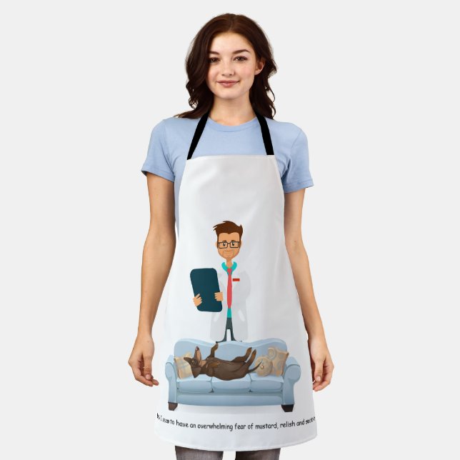 Delantal Funny Wiener Dog All-Over Print Apron (Gastado)