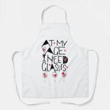 Funny Wine Hand Written Design Apron