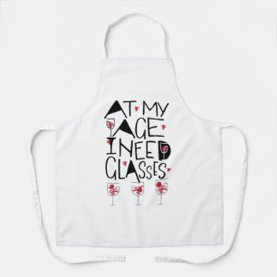 Delantal Funny Wine Hand Written Design Apron