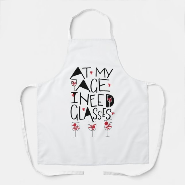 Delantal Funny Wine Hand Written Design Apron (Anverso)
