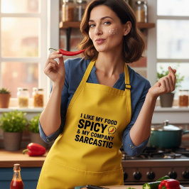 Delantal Funny Yellow Apron - Spicy Food & Sarcastic 