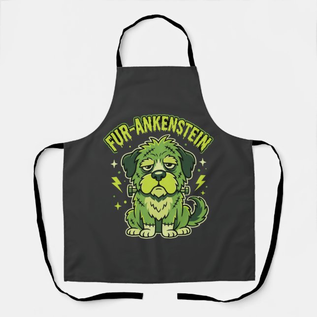 Delantal Fur-Ankenstein Divertido Perro de Frankenstein Hal (Anverso)