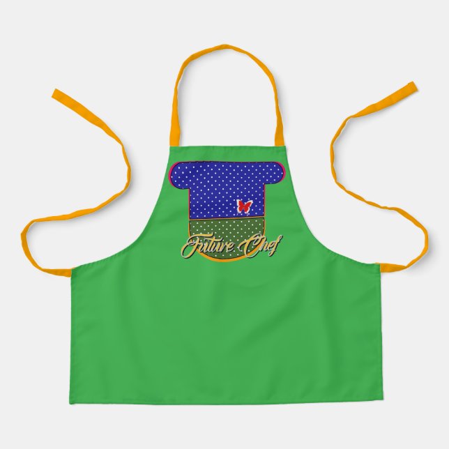 Delantal Futuro Chef Kids Green (Anverso)