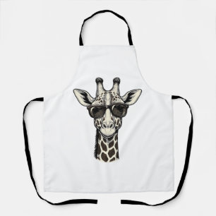 Delantal Gafas de sol de jirafa geniales Camiseta de grabad