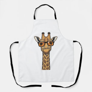 Delantal Gafas de sol de jirafa geniales Camiseta de grabad