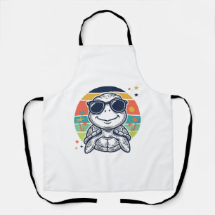 Delantal Gafas de sol de tortuga tropical vintage Camiseta