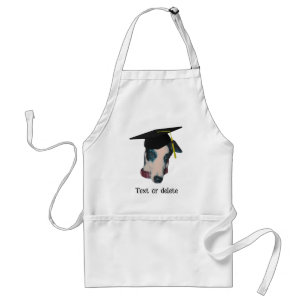 Delantal Galgo gris con gorro de graduación divertido perso