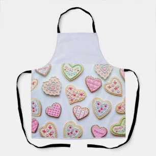 Delantal galletas con corazón del día de San Valentín