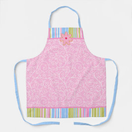 Delantal Galletas de azúcar rosadas con remolinos y rayas