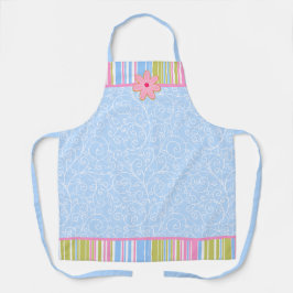 Delantal Galletas de azúcar rosadas con remolinos y rayas