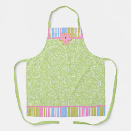 Delantal Galletas de azúcar rosadas con remolinos y rayas