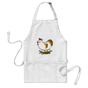 Delantal Gallina de Dibujos Animados Adorable en el Nido co