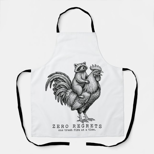 Delantal Gallo Mapache Divertido Regalo Vintage (Anverso)