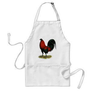 Delantal Gallo Rojo Negro de Juego Americano