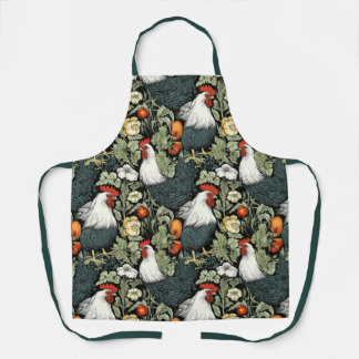 Delantal Gallos en el Green Garden estilo William Morris