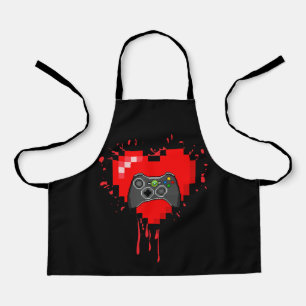 Delantal Gamer Heart Día de San Valentín Videojuegos Niños