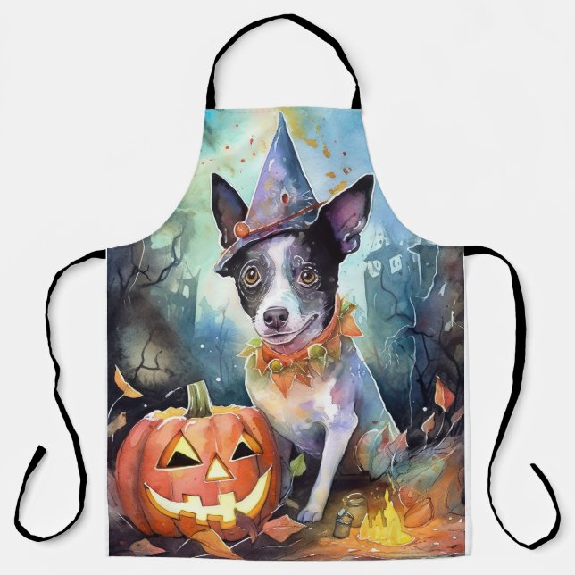 Delantal Ganado australiano de Halloween con calabazas ater (Anverso)