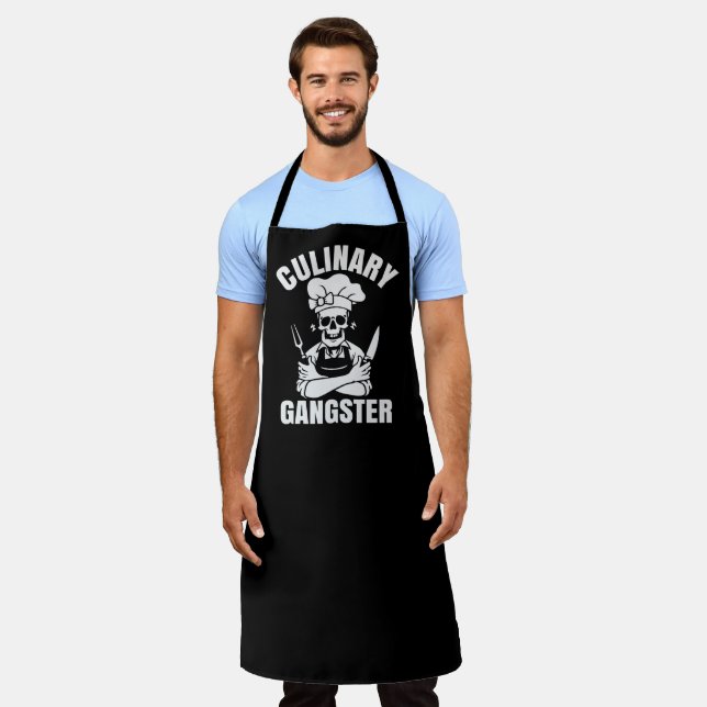 Delantal Gangster culinario Gran Apron Negro (Gastado)