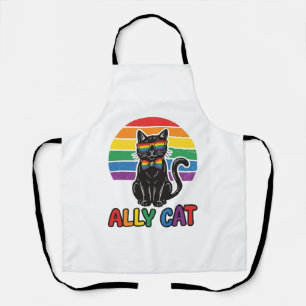 Delantal Gata Aliada Arcoíris Orgullo Diseño Camiseta Gato