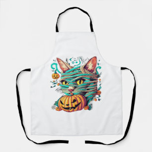 Delantal Gata Momia Divertida Halloween