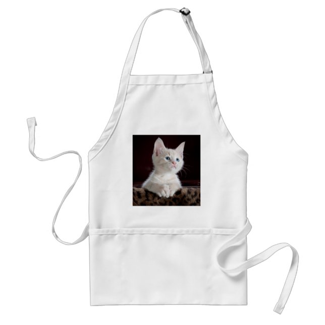 Delantal Gatito blanco súper lindo (Frente)